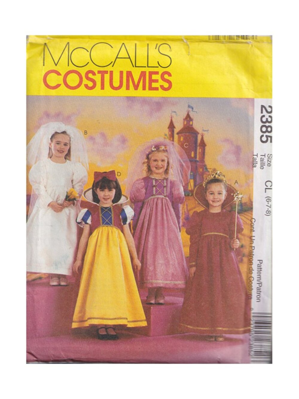 90s McCalls 2385 Girls Storybook Costumes Size 6,7,8 Uncut Sewing Pattern